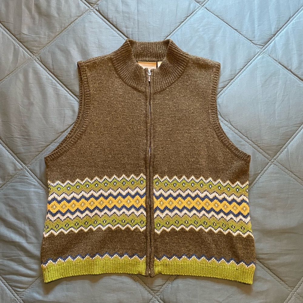 Vintage Zip-Up Sweater Vest